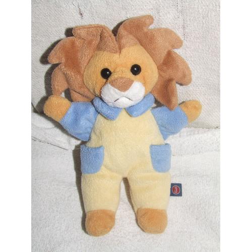 Lion Trudi Doudou Peluche Jaune Bleu