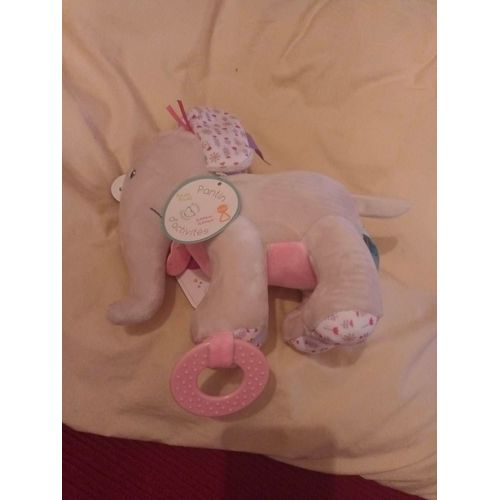 Doudou Babynat Pantin Activite Baby Nat Edgar Eglantine Rose Grelot Anneau De Dentition Bn0518 Bn 0518 Elephant