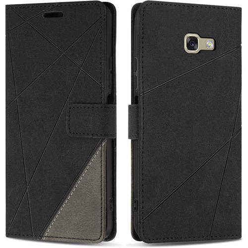 Kal-Coque Pour Samsung Galaxy A5 2017 / Galaxy A520, Protection Housse Etui En Cuir Pu Portefeuille Avec Emplacements Cartes Et Fonction Support Pour Samsung A5 2017 / A520, Noir