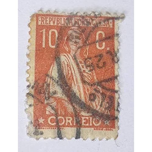 Timbre Portugal - 10 C. - 1921 - Republica Portuguesa, Ceres