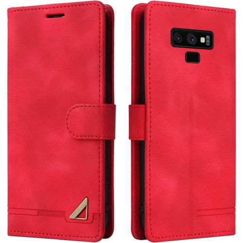 Kal-Coque Pour Samsung Galaxy Note 9, Étui De Protection De Portefeuille Antichoc De Fente Pour Carte, Support De Carte À Rabat En Cuir En Pu Étui De Téléphone Pour Samsung Galaxy Note 9 (Rouge)