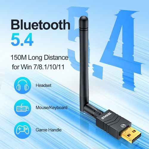 Zexmte-Adaptateur USB Bluetooth sans fil pour Windows 180,récepteur audio Dongle,émetteur,100m,5.4 m,5.3,10/11 - Type Bluetooth 5.4 150M