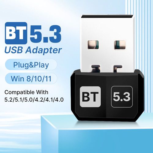 Adaptateur USB Bluetooth 5.3,Dongle sans fil à dents bleues,transmetteur,récepteur,haut-parleur,lecteur gratuit pour Win 10/11 PC,souris,clavier - Type BT 5.3