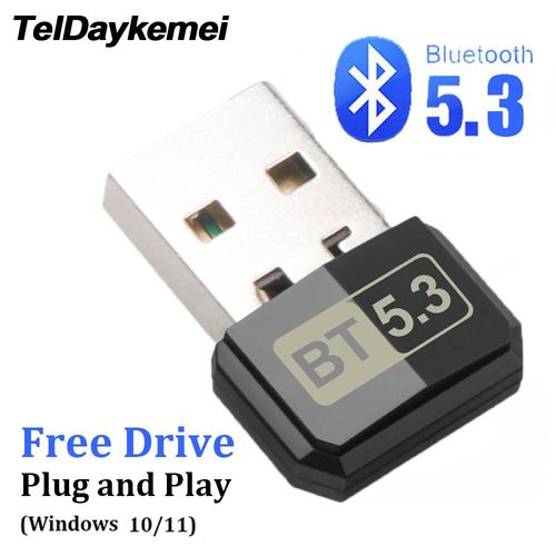 Adaptateur USB Bluetooth 5.3 Dongle pour haut-parleur PC,souris sans fil,clavier,musique,récepteur audio,émetteur - Type Bluetooth 5.3 New