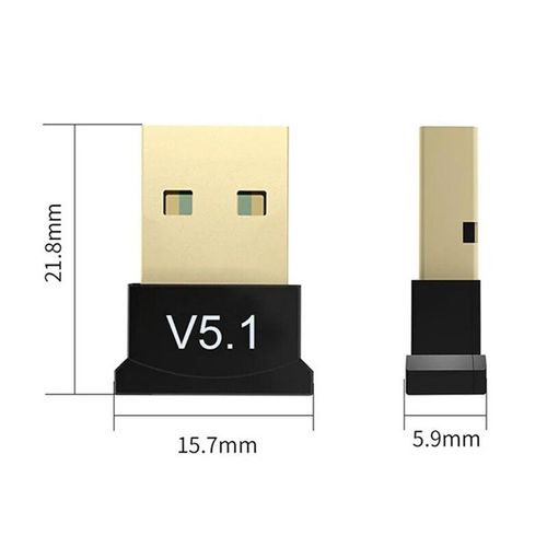 Mini adaptateur USB Bluetooth 5.1,dongle pour PC,ordinateur portable,souris,clavier,tablette,téléphone,imprimante,haut-parleur de jeu,récepteur d'émission sans fil - Type Black