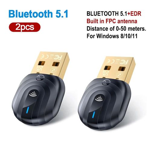 Zexmte-Adaptateur USB Bluetooth 5.1 5.3,50m,pour Windows 8/11/10,haut-parleur,casque,clavier,récepteur audio,dongle - Type BT5.1 50M 2PCS