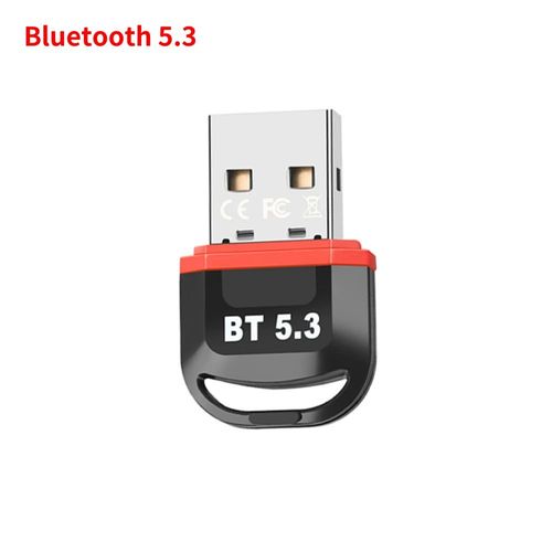 Adaptateur USB Bluetooth 5.4 sans fil,émetteur,récepteur,dongle,récepteur audio,Bluetooth 5.3,adaptateur pour Windows rigoureux,10/11,pilote gratuit - Type BT 5.3 Red