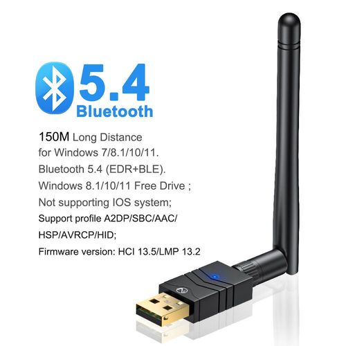 Zexmte-Adaptateur USB Bluetooth 150,5.4 m,transmetteur,récepteur audio sans fil,dongle pour PC et ordinateur,5.3,5.1 - Type Bluetooth 5.4 150M