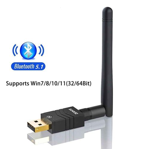 Zexmte-Adaptateur USB Bluetooth 150 5.4 5.3,5.1 m,pour PC,haut-parleur,souris,musique,récepteur audio,émetteur,antenne rotative - Type BT 5.1 gold