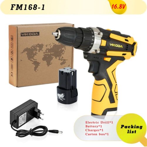 perceuse sans fil 12/16.8/21V,tournevis électrique Rechargeable,batterie au Lithium,outils électriques multifonctions à 2 vitesses pour la maison - Type YK-FM168-1