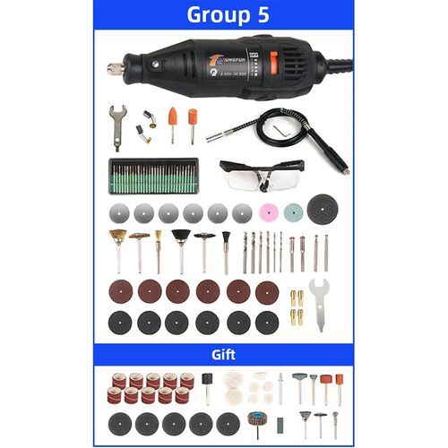 Mini perceuse électrique 220V,graveur,perceuse électrique pour outils rotatifs,Mini outil Dremel avec accessoires d'outils électriques - Type Group 5