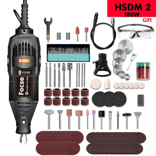 Mini perceuse électrique 180W,graveur,outil rotatif,meuleuse de polissage,vitesse Variable,stylo de gravure Dremel avec accessoires - Type HSDM2