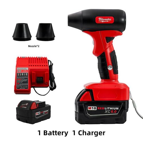 Milwaukee Mini Turbo Jet Fan Duster d¿air électrique réglable vitesse du vent Turbo Violent ventilateur Rechargeable avec le nettoyage léger de voiture - Type 1 Battery 1 Charger