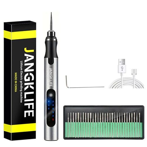 Kit d'outils rotatifs sans fil USB,stylo de gravure pour le travail du bois,bricolage pour bijoux,métal et verre,Mini perceuse sans fil,outil rotatif sans fil USB - Type Black #A