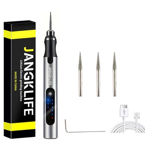 Kit d'outils rotatifs sans fil USB,stylo de gravure pour le travail du bois,bricolage pour bijoux,métal et verre,Mini perceuse sans fil,outil rotatif sans fil USB - Type Orange/noir #A