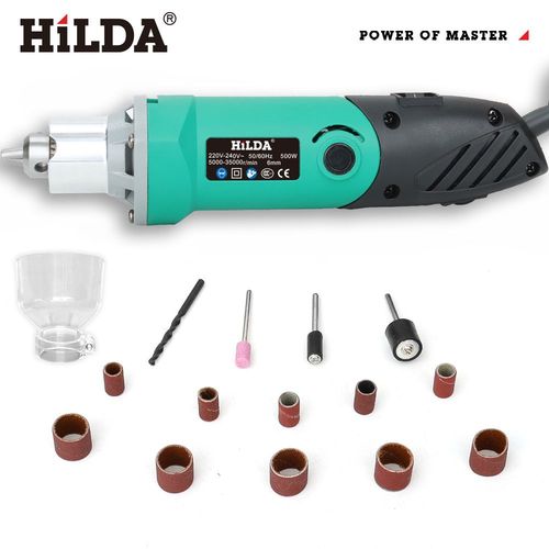 HILDA 500W vert graveur perceuse électrique 6 positions vitesse Variable haute puissance travail du bois outils rotatifs ensemble meuleuse polissage - Type AB269