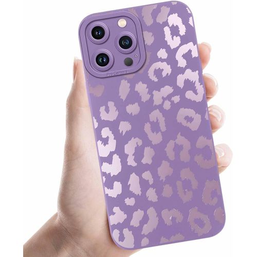 Brs-Coques Pour Iphone 11 Pro 5,8'', ¿¿Tui Violet Souple Tpu Silicone Aesthetic Mod¿¿Le L¿¿Opard Dessin Durable Fine Housse De Antichoc Camera Protection Cover Cadeau Filles, 07