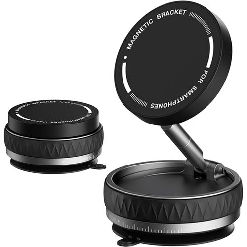 Kalanka-Support Magnétique Pour Téléphone Voiture Avec Ventouse À Vide, Rotatif 360° Et Aimant Puissant 2400gf, Compatible Magsafe Iphone, Fixation Tableau De Bord/Parabrise/Surfaces Lisses (Black)