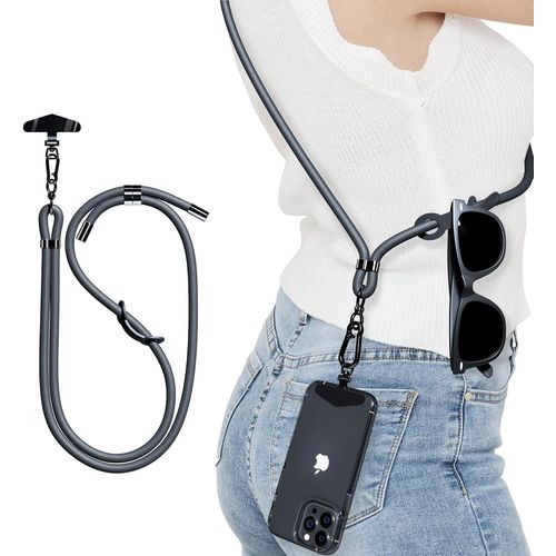 Kalanka-Chaîne De Téléphone Portable Universelle - 8 Mm - Avec Support En Acier Inoxydable - Cordon Réglable Pour Téléphone Portable Iphone 16/15/14/13 Pro, Samsung, Accessoire De Téléphone Portable