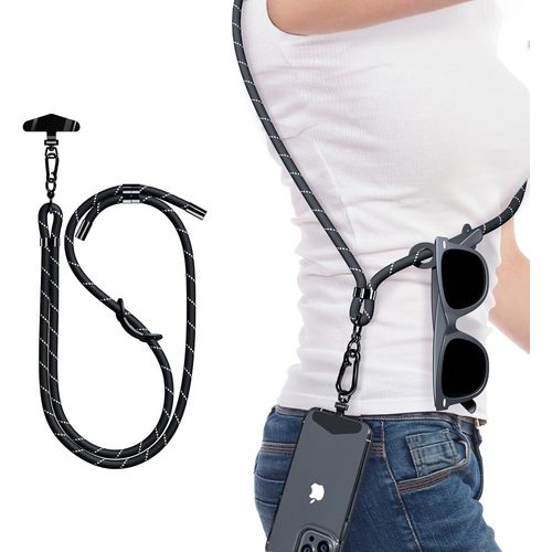 Kalanka-Chaîne De Téléphone Portable Universelle - 8 Mm - Avec Support En Acier Inoxydable - Cordon Réglable Pour Téléphone Portable Iphone 16/15/14/13 Pro, Samsung, Accessoire De Téléphone Portable