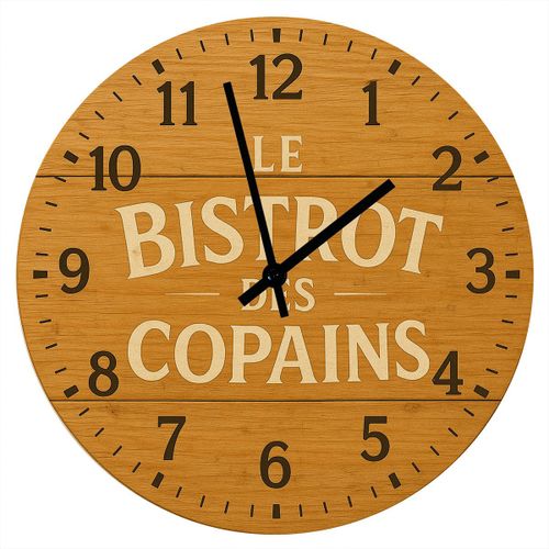 Horloge en verre le bistrot des copains  29 cm