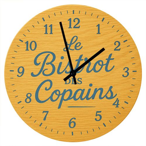 Horloge en verre le bistrot des copains  29 cm