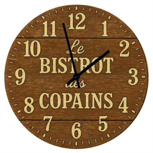 Horloge en verre le bistrot des copains  29 cm