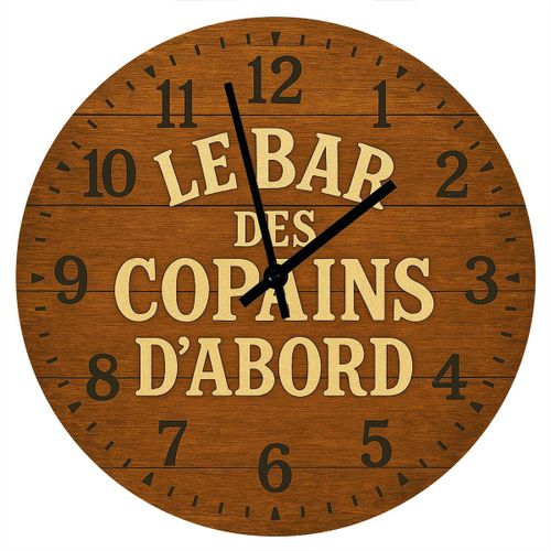 Horloge en verre le bar des copains dabord  29 cm