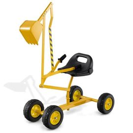 Costway Tractopelle Enfant Pour Bac À Sable Avec 4 Roues, Pelle Flexible, Pour Sable Terre Neige, 122 X 40 X 66 Cm, 3 Ans+ Jaune
