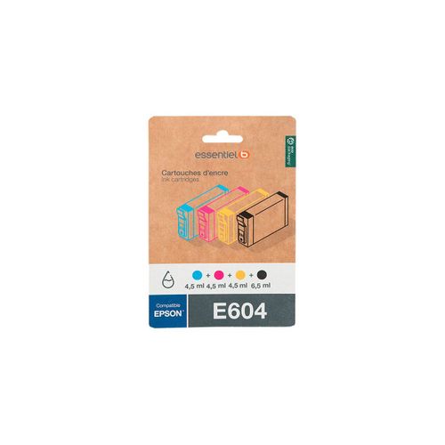 Cartouche d'encre ESSENTIELB E604 Noir + 3 couleurs