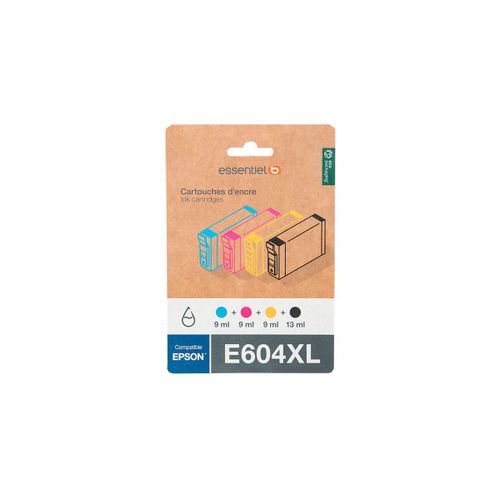 Cartouche d'encre ESSENTIELB E604 XL Noire + 3 couleurs