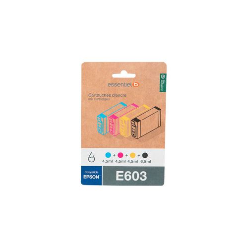 Cartouche d'encre ESSENTIELB E603 Noir + 3 couleurs