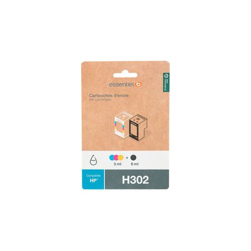 Cartouche d'encre ESSENTIELB H302 Noir + 3 couleurs