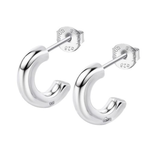 1/2 Créoles Lotus Silver Argent