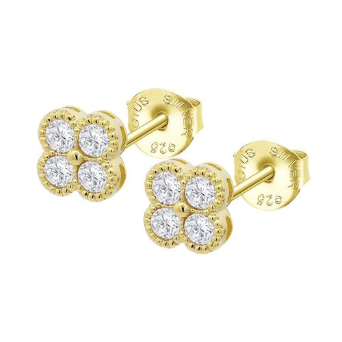 Boucles D'oreilles Lotus Silver Fleurs Argent Doré