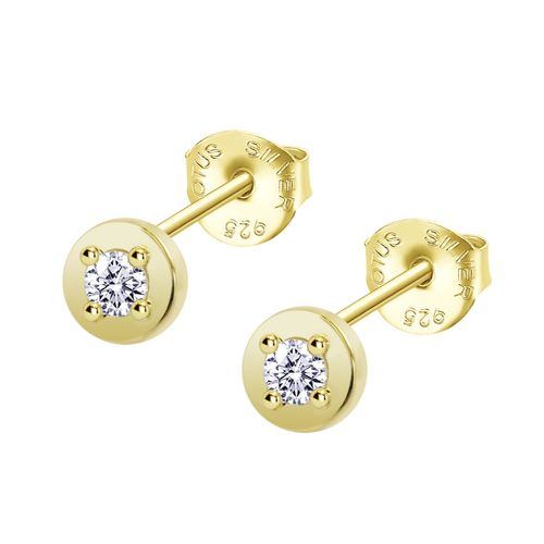Boucles D'oreilles Puces Lotus Silver Doré