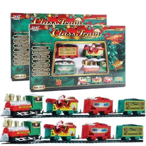 1 à 2 pièces de train de Noël Express, ensemble de fête, piste lumineuse et sonore, cadeau pour enfants