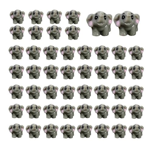 Lot de 50 mini figurines d'animaux de la jungle en résine, miniatures d'animaux minuscules, B