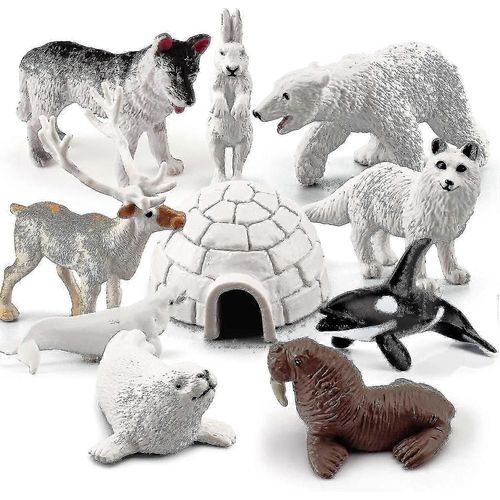 Ensemble de 10 mini-jouets animaux polaires réalistes, figurines en plastique pour enfants
