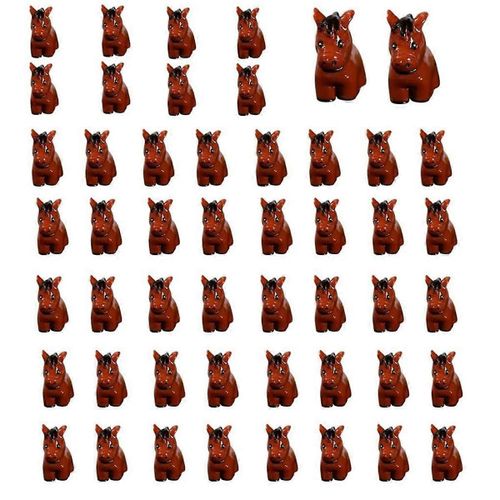Lot de 50 mini figurines d'animaux de la jungle en résine, miniatures d'animaux minuscules, E