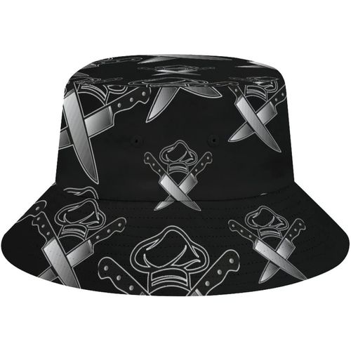 Chapeau De Chef Couteaux Chapeau De Seau De Plage Pour Adultes Pêche Casquette De Soleil De Pêcheur Impression De Voyage
