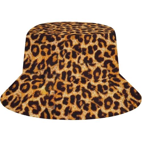 Chapeau Seau De Plage Imprimé Léopard Animal Pour Adultes, Casquette De Soleil De Pêcheur De Pêche, Imprimé De Voyage