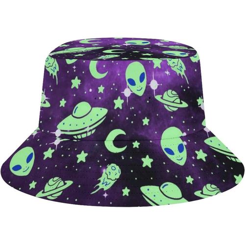 Chapeau De Plage Galaxy Alien Pour Adultes, Casquette De Soleil De Pêcheur, Impression De Voyage