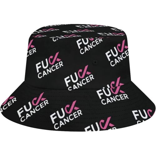 Fuck Breast Cancer Chapeau De Plage Avec Ruban Rose Pour Adultes, Casquette De Pêcheur De Pêche, Impression De Voyage