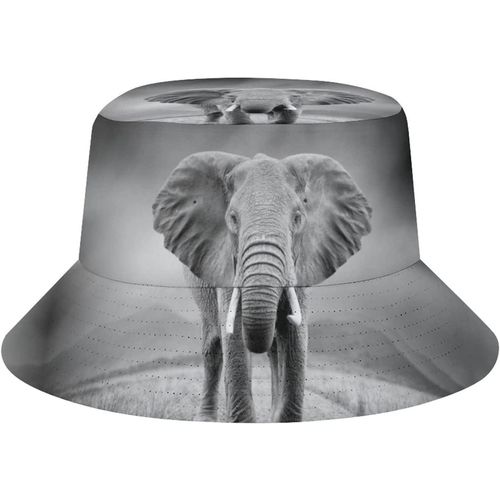Chapeau De Plage Noir Éléphant D'afrique Pour Adultes, Casquette De Soleil De Pêcheur De Pêche, Impression De Voyage