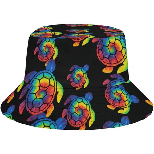 Chapeau Seau De Plage En Forme De Tortue Hawaïenne, Teinture Par Nouage, Pour Adultes, Casquette De Soleil De Pêcheur, Impression De Voyage