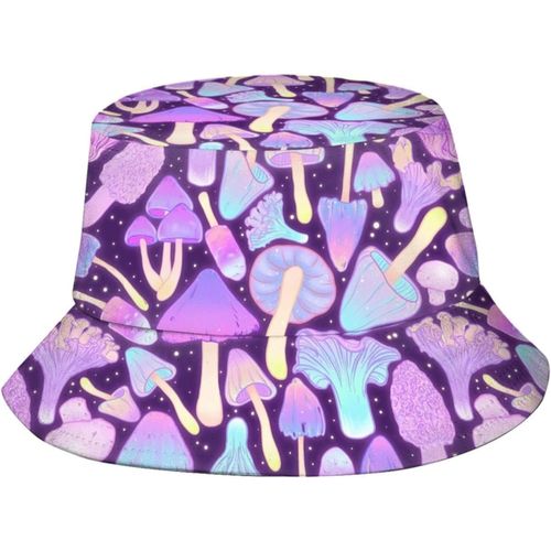 Chapeaux De Seau De Champignons Trippy Psychédéliques, Casquette De Soleil À La Mode, Chapeau De Pêcheur D'extérieur Pliable Pour Femmes Et Hommes, Noir