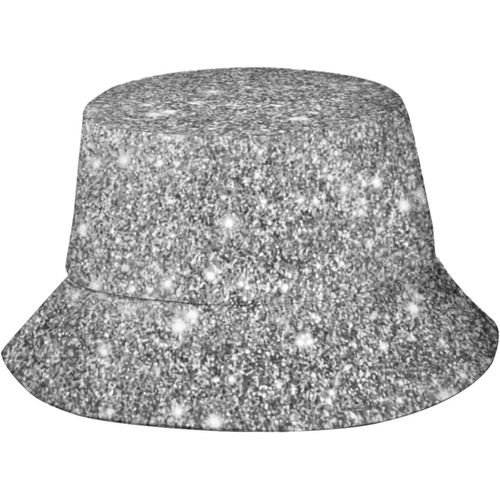 Chapeaux Seau À Paillettes Argentées, Casquette De Soleil À La Mode, Chapeau De Pêcheur D'extérieur Pliable Pour Femmes Et Hommes