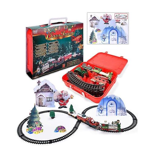 Voiture Jouets Lumières et Sons Train Ensemble Noël Voies Ferrées Jouets Train Cadeau HHH