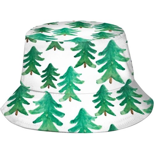 Chapeaux De Seau D'arbre De Noël Mignons, Casquette De Soleil À La Mode, Chapeau De Pêcheur D'extérieur Pliable Pour Femmes Et Hommes, Noir